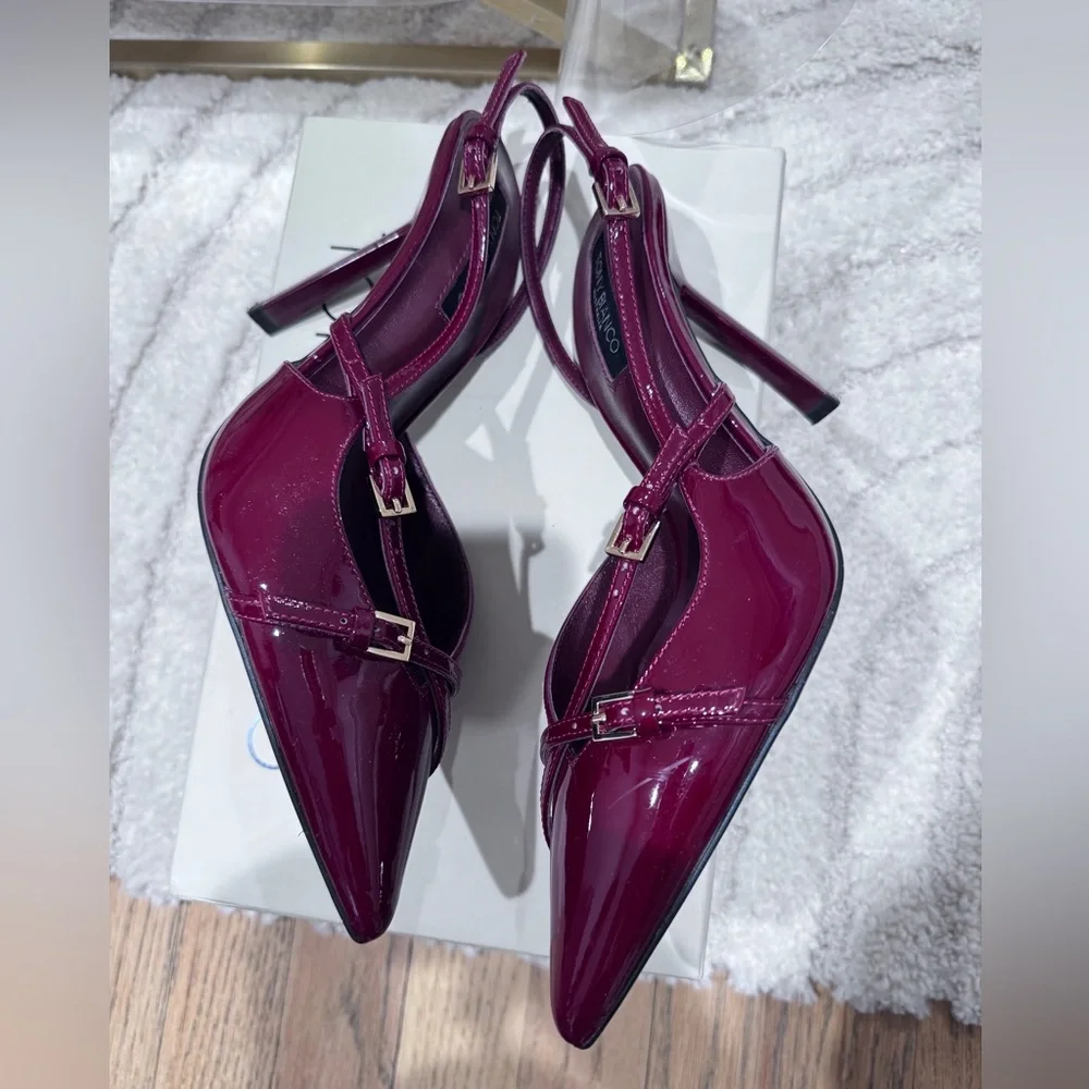TONY BIANCO Garda Bordeaux Patent Heels in sz. 8